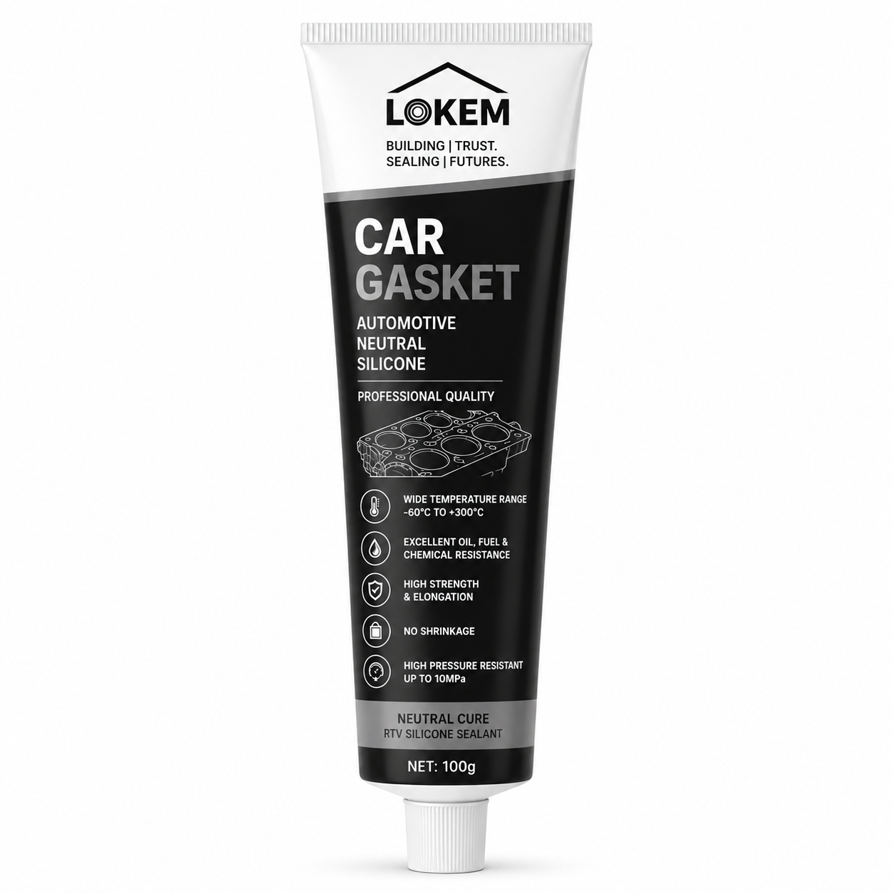 Automotive Neutral Silicone Car Gasket Sealant for Engine Sealing, Automotive Repair & High Temperature Applications – LOKEM FNS170