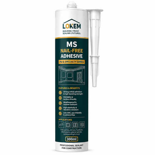 MS Nail-Free Adhesive white transparent glue for windows & doors