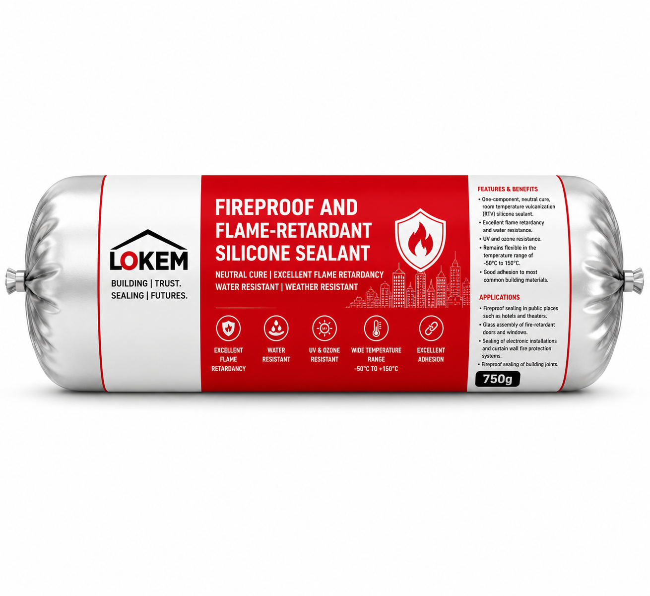 Fire‑resistant silicone sealant flexible waterproof neutral cure fire rated joint seal