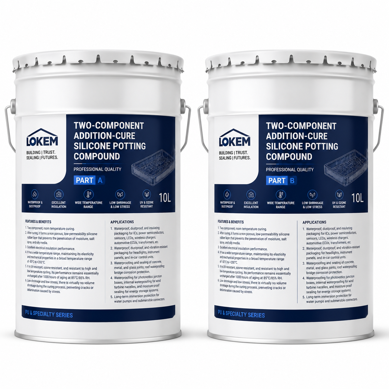 Two-Component Addition-Cure Silicone Potting Compound for Waterproof Electronic Encapsulation, Industrial Protection & Insulation – LOKEM FNS203