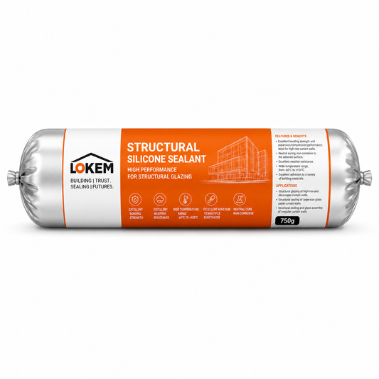 Premium High-Performance Silicone Structural Glass Assembly Sealant | Neutral Cure Curtain Wall Silicone Sealant 750g | LOKEM FNS30